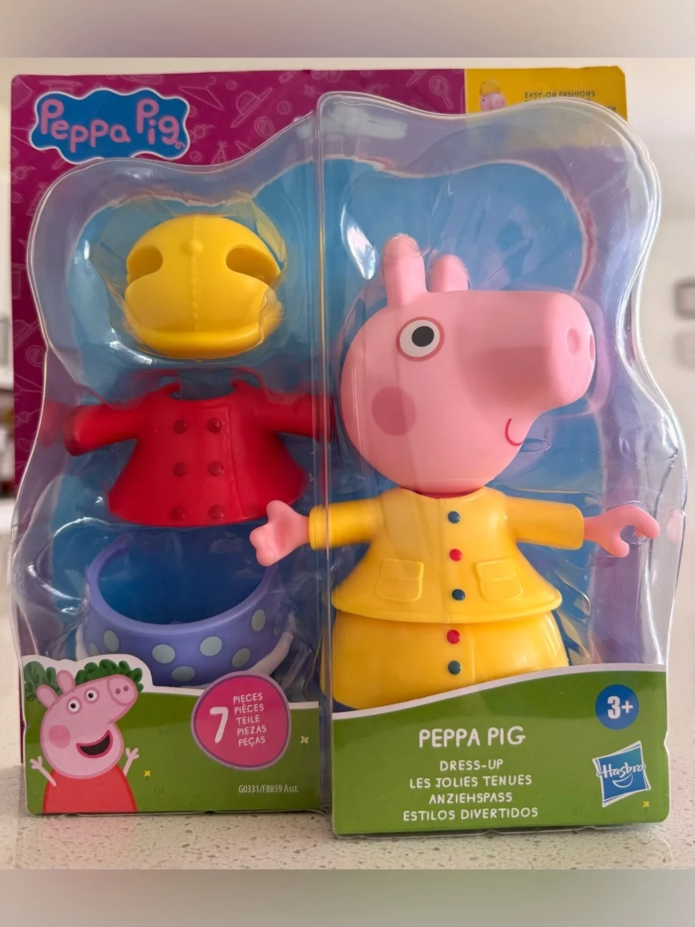 Peppa Pig Yellow Raincoat Dress-Up Figure by Hasbro - Pink & Yellow